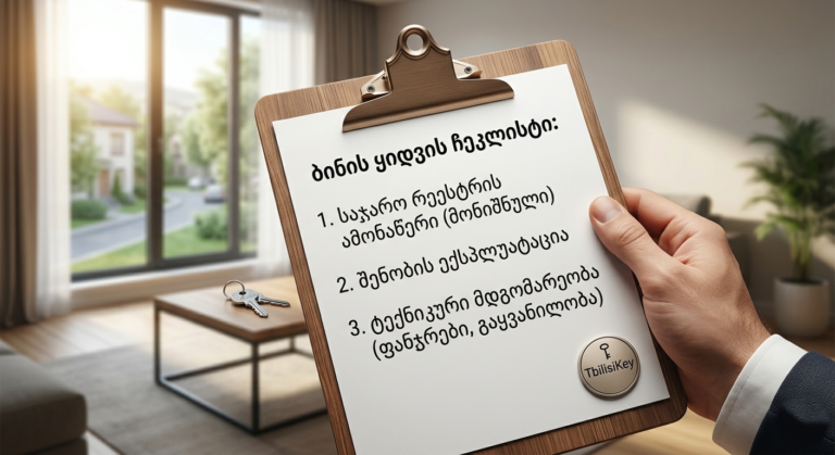 რა უნდა შევამოწმოთ ბინის ყიდვისას? — TbilisiKey-ს პროფესიონალური ჩეკლისტი